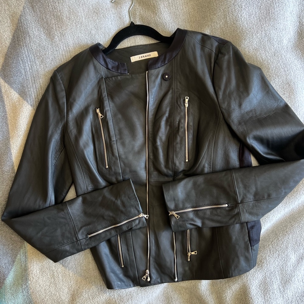 Brand New J Brand Black Leather Jacket size Medium